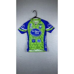 Louis Garneau Tri-Sport Club Fayetteville‎ Cycling Jersey Mens XS Green USA Made